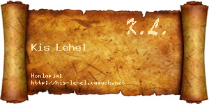 Kis Lehel névjegykártya